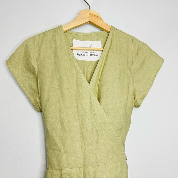 not perfect linen jumpsuit green torino style size small - Picture 4 of 7